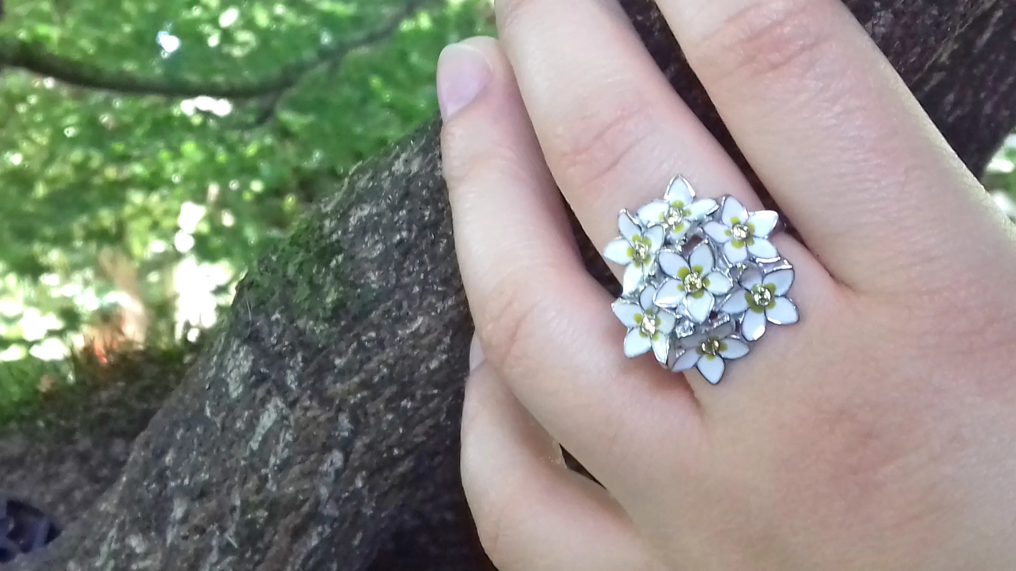 Sterling Silver Forget-Me-Not (Miosótis) Flower Ring